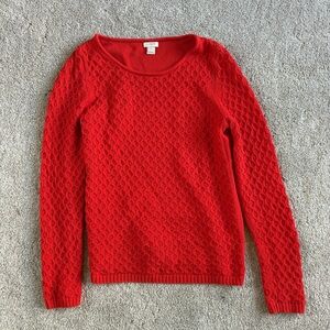 Jcrew Textured-knit scoopneck sweater, Orange